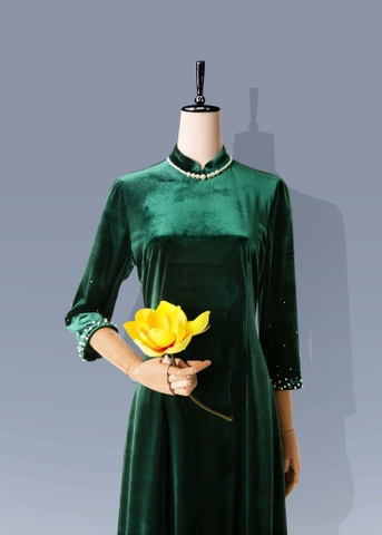 Áo Dài Mentosa Nhung Ngọc Trai-MTS211122402