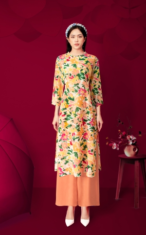 Áo Dài Mentosa Tơ Hoa-MTS321122401