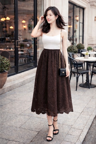 Chân Váy Ren Nâu CK-TPCMT25CV1AT