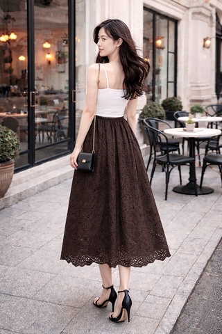 Chân Váy Ren Nâu CK-TPCMT25CV1AT