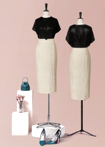 Chân Váy Katosa 3 Line Gài Nút-KTS32503249