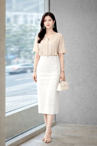 Chân Váy Katosa 3 Line Gài Nút-KTS32503249