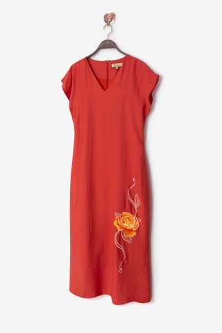 Đầm Katosa Suông Thêu Mẫu Đơn-KTS2030425