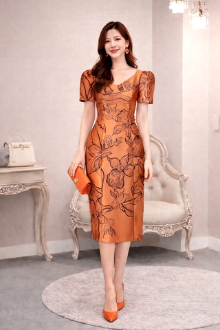 Đầm Katosa Cổ V Dáng Bút Chì-KTS221112