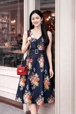 Đầm Katosa Cổ Tim SN Đai Eo-KTS221911