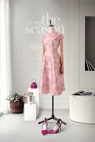 Đầm Gấm Cổ Cao-KTS32703241