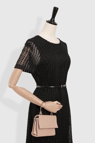 Đầm Katosa ren ô vuông đen-KTS32409243