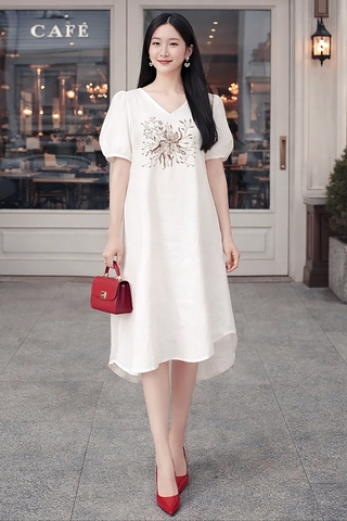 Đầm Katosa Linen Thêu-KTS32202241