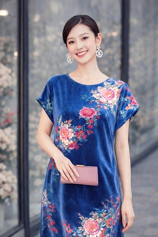 Đầm Nhung Vnxk CM 3 Màu-D1AT18010