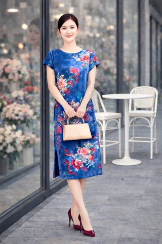 Đầm Nhung Vnxk CM 3 Màu-D1AT18010
