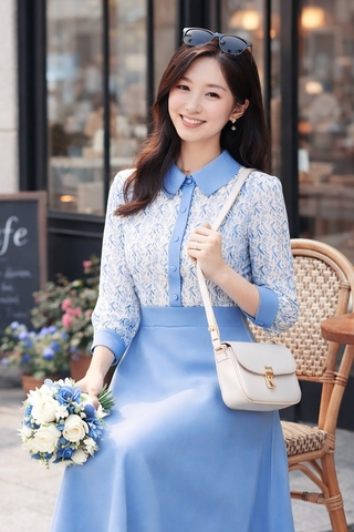 Đầm Katosa Tay Dài Dáng Xòe-KTS222712