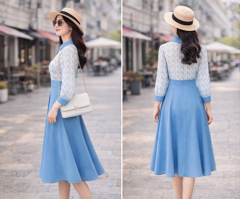Đầm Katosa Tay Dài Dáng Xòe-KTS222712