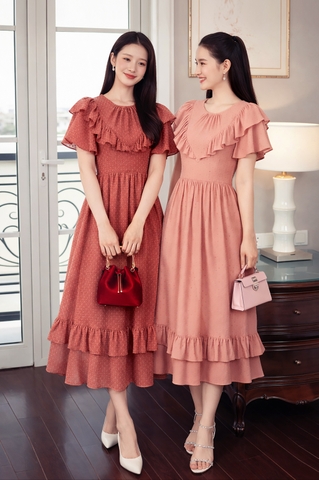 Đầm Katosa Voan Hạt Phối Bèo 2 Màu-KTS32102244