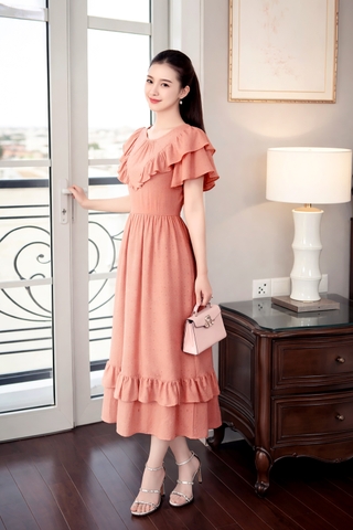 Đầm Katosa Voan Hạt Phối Bèo 2 Màu-KTS32102244