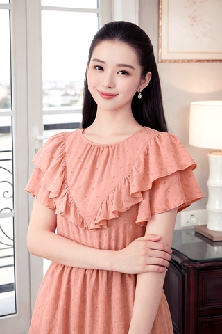 Đầm Katosa Voan Hạt Phối Bèo 2 Màu-KTS32102244