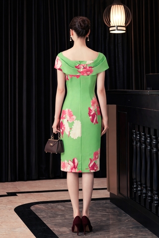 Đầm Katosa Trễ Vai In Họa Tiết 2 Màu-KTS3D121223