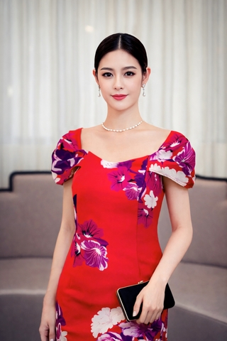 Đầm Katosa Trễ Vai In Họa Tiết 2 Màu-KTS3D121223