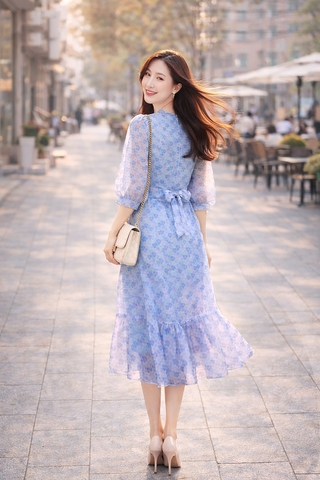Đầm Katosa Tơ Hoa Tay Lỡ-KTS3060124