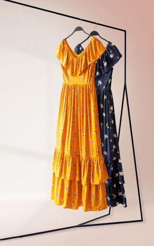 Đầm Ex Vnxk SN Nhún 2 Họa Tiết-KTS231503