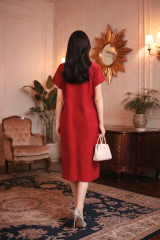 Đầm Katosa Suông Thêu Mẫu Đơn-KTS2030425