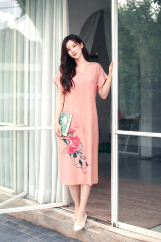 Đầm Katosa Thêu Mẫu Đơn Cổ Y-KTS20403252