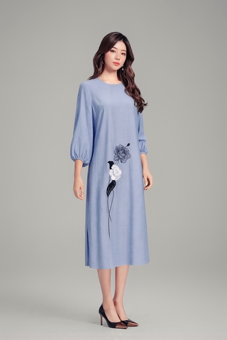 Đầm Katosa Tơ Xước Mẫu Đơn-KTS20203252