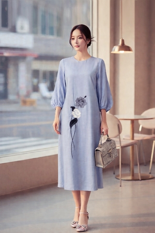 Đầm Katosa Tơ Xước Mẫu Đơn-KTS20203252