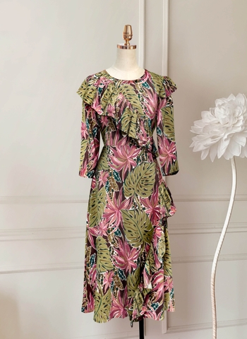 Đầm Mentosa Hoa Phối Bèo 2 Màu-DMTS030925L1