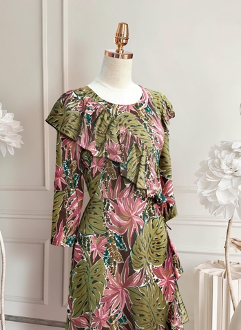 Đầm Mentosa Hoa Phối Bèo 2 Màu-DMTS030925L1