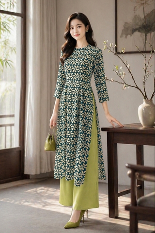 Áo Dài Mentosa Lụa Hoa-MTS321122402