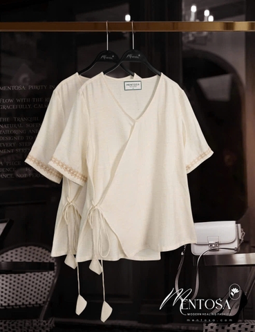 Áo Mentosa Linen Đắp Chéo-AMTS200825L1