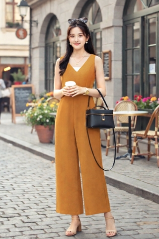 Jumpsuit Cổ Tim Sát Nách-KTS231106