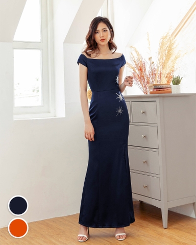 Đầm Mentosa Dạ Hội Bẹt Vai Đính Hạt - K1AL1030220