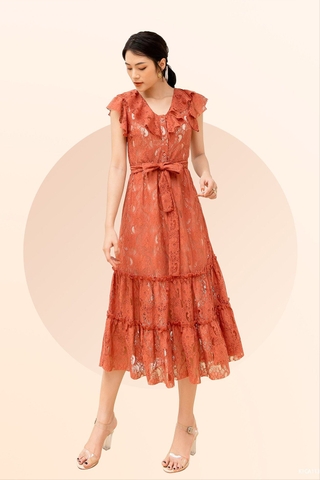 Đầm Ren Mentosa Cổ V Bèo - K1M11220720