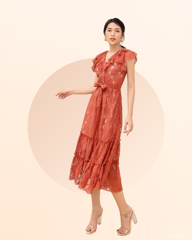 Đầm Ren Mentosa Cổ V Bèo - K1M11220720