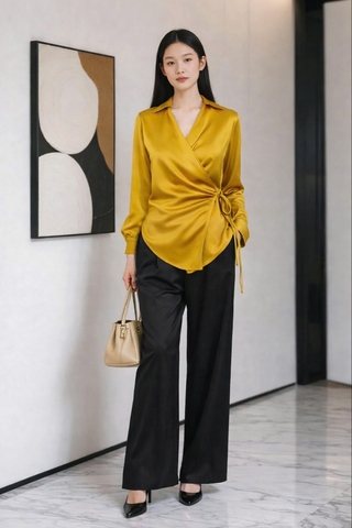 Áo Lụa Grape Nữ Tính Mentosa 2 Màu-AMTS081225L1