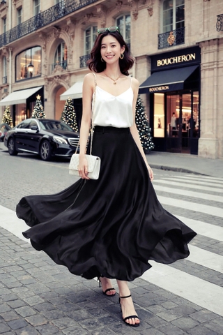 Áo Lụa Hai Dây Cổ Chữ V Mentosa 4 Màu-AMTS021025L1