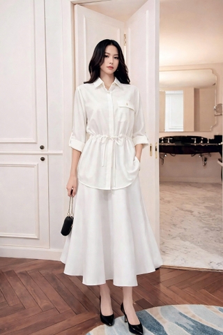 Áo Mentosa Sơ Mi Rút Eo 2 Màu-AMTS070925S1