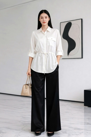 Áo Mentosa Sơ Mi Rút Eo 2 Màu-AMTS070925S1