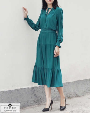 Đầm Thun Michael Tay Dài Chạy Smocking Tay + Eo - T2909201018