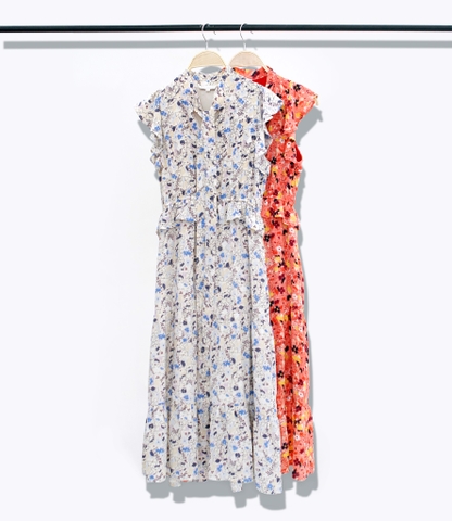 Đầm Maxxi Warehouse Tay Con Xòe Thắt Dây Nơ -R1808080918