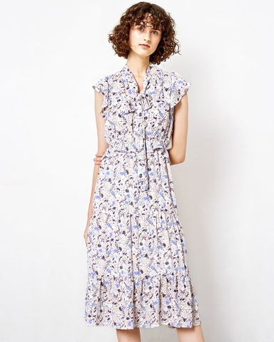 Đầm Maxxi Warehouse Tay Con Xòe Thắt Dây Nơ -R1808080918