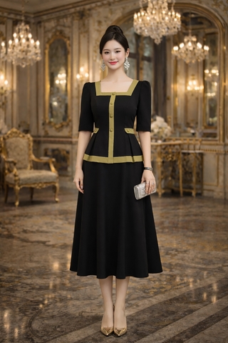 Set Katosa Cổ Vuông Phối Màu-KTS32307240