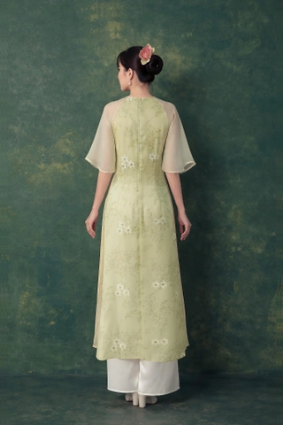 Set Áo Dài Tơ Hoa 3 Tà Mentosa-ADMTS040226L1