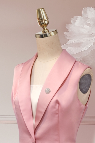 Áo Vest Lụa Nút Trang Trí Mentosa 2 Màu-AMTS230825H1