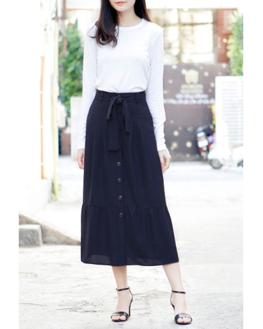 Chân Váy Mentosa Bèo Dây Eo Hàng Nút - H2211131218