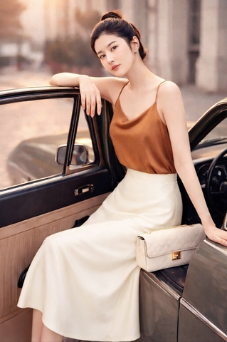 Chân Váy Lụa Mentosa 2 Màu-VMTS230825H1