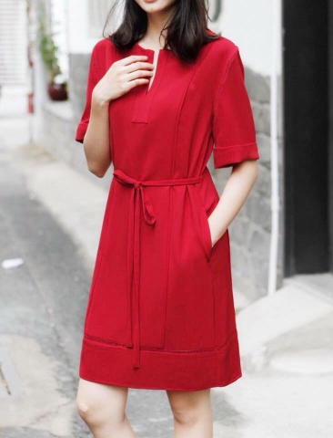 Đầm Nautica Tay Con Phối Ren -T2107110818