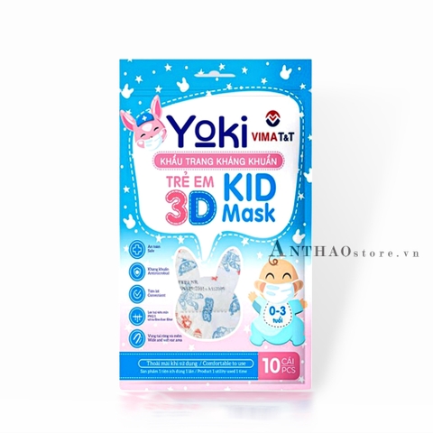 Set 5 Gói Khẩu Trang Yoki Trẻ Em từ 1 đến 3t (50 cái)-TYKTB032225