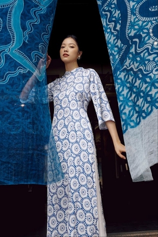 Áo Dài Cách Tân Katosa Giọt Nước-ADAT15010GN